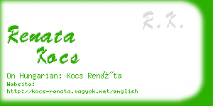 renata kocs business card